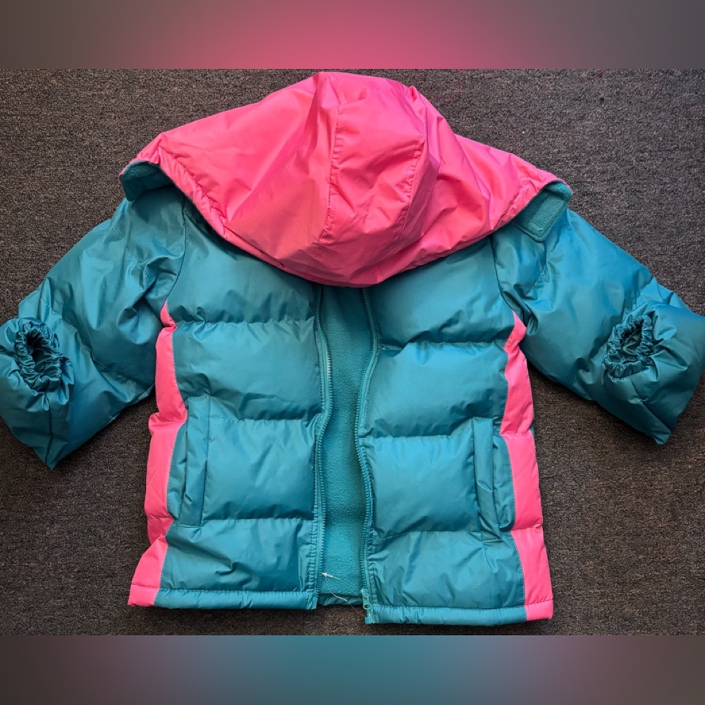 Colorful Puffer Jacket with Hood (New) No Tags